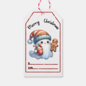 Niedliche Weihnachtsmarken mit festlichen Dekorati Geschenkanhänger (Rückseite)