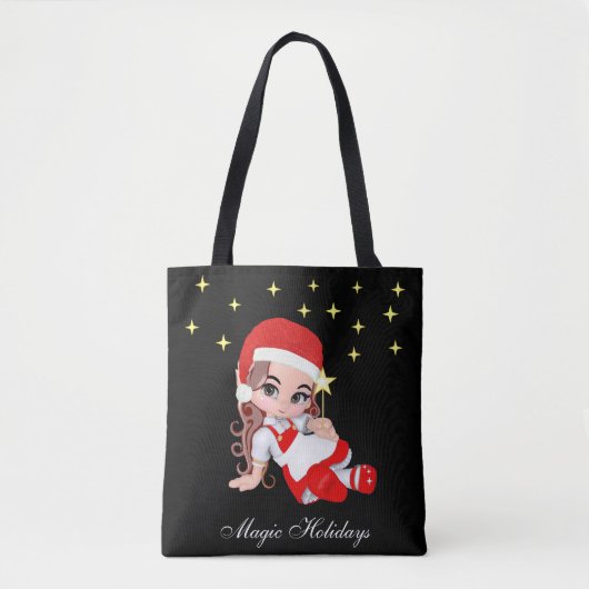 Niedliche Weihnachtsmärsche Angel & Stars Tote Tas Tasche (Vorderseite)