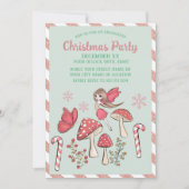 Niedliche Weihnachtsmärsche und Pilze Einladung (Vorderseite)