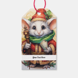 Niedliche Weihnachtsmaus 4 Ihr Text hier Geschenkanhänger