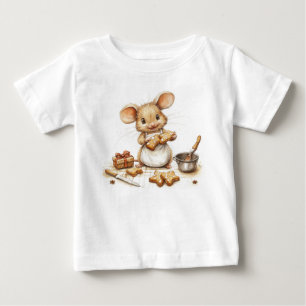 Niedliche Weihnachtsmaus Baby T-shirt