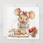 Niedliche Weihnachtsmaus Einladung (Rückseite)