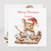 Niedliche Weihnachtsmaus Einladung (Vorne/Hinten)