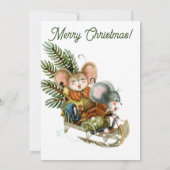 Niedliche Weihnachtsmaus Feiertag Einladung (Rückseite)