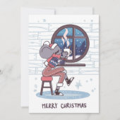 Niedliche Weihnachtsmaus Feiertagskarte (Vorderseite)