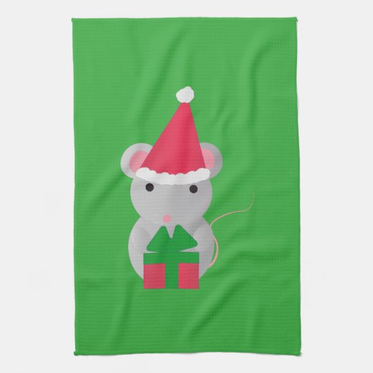 Niedliche Weihnachtsmaus Geschirrtuch (Vertikal)