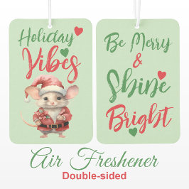 Niedliche Weihnachtsmaus grün Autolufterfrischer