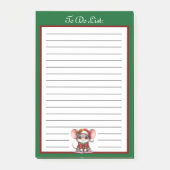 Niedliche Weihnachtsmaus in einer Weihnachtsmannmü Post-it Klebezettel (Vorderseite)