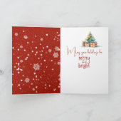 Niedliche Weihnachtsmaus in Schneeflocken Karte (Innenseite)