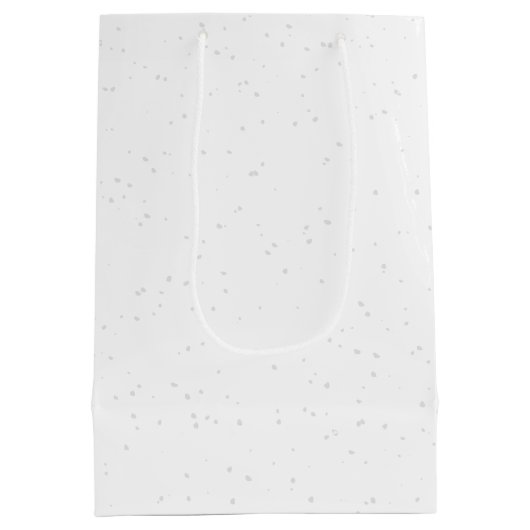 Niedliche Weihnachtsmaus in Schneeflocken Mittlere Geschenktüte (Rückseite)