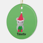 Niedliche Weihnachtsmaus Keramik Ornament (Links)