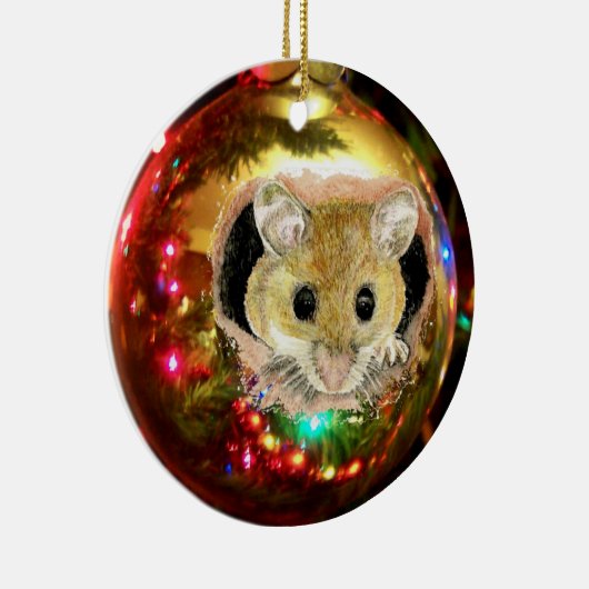 Niedliche Weihnachtsmaus Keramik Ornament (Rechts)