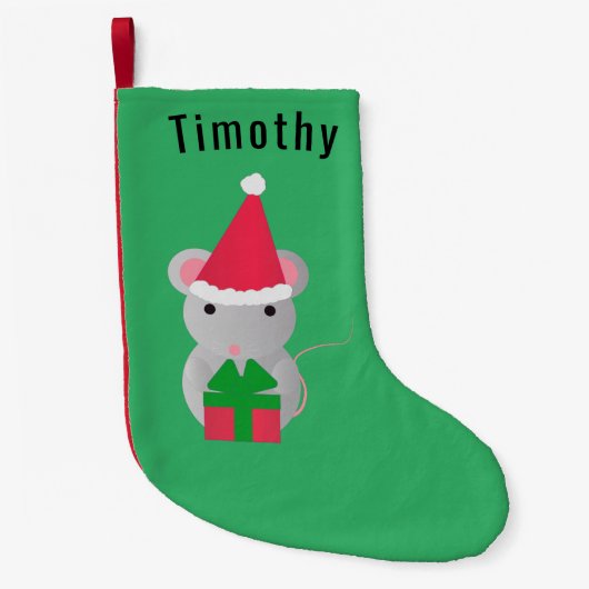 Niedliche Weihnachtsmaus Kleiner Weihnachtsstrumpf (Vorderseite)