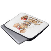 Niedliche Weihnachtsmaus Laptopschutzhülle (Vorne Knopf)