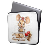 Niedliche Weihnachtsmaus Laptopschutzhülle (Vorderseite Links)