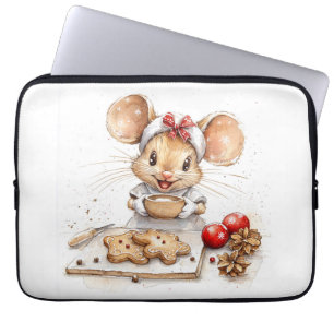 Niedliche Weihnachtsmaus Laptopschutzhülle