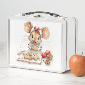 Niedliche Weihnachtsmaus Metall Brotdose (Beispiel)