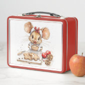 Niedliche Weihnachtsmaus Metall Brotdose (Beispiel)