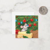 Niedliche Weihnachtsmaus Mitteilungskarte (Vorderseite/Rückseite Beispiel)
