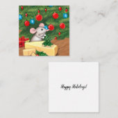 Niedliche Weihnachtsmaus Mitteilungskarte (Vorne/Hinten)