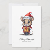Niedliche Weihnachtsmaus Personalisiert Feiertagskarte (Vorderseite)