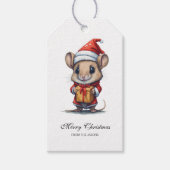 Niedliche Weihnachtsmaus Personalisiert Geschenkanhänger (Vorderseite)