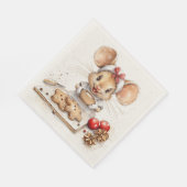 Niedliche Weihnachtsmaus Serviette (Ecke)