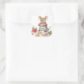 Niedliche Weihnachtsmäuse-Aufkleber Quadratischer Aufkleber (Tasche)