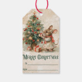 Niedliche Weihnachtsmäuse/Baum Geschenkanhänger (Rückseite)