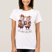 Niedliche Weihnachtsmäuse Chrismassage Sweet Anima T-Shirt (Vorderseite)