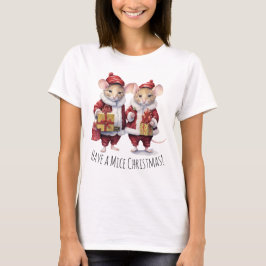 Niedliche Weihnachtsmäuse Chrismassage Sweet Anima T-Shirt