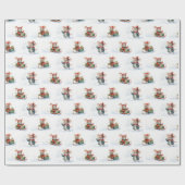 Niedliche Weihnachtsmäuse im Schnee Geschenkpapier (Flach)