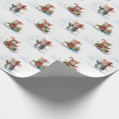 Niedliche Weihnachtsmäuse im Schnee Geschenkpapier (Ecke)