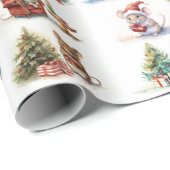 Niedliche Weihnachtsmäuse in Wasserfarbe Geschenkpapier (Rolleneckpunkt)