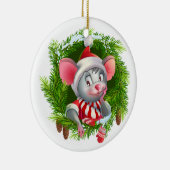 Niedliche Weihnachtsmäuse Keramik Ornament (Rechts)