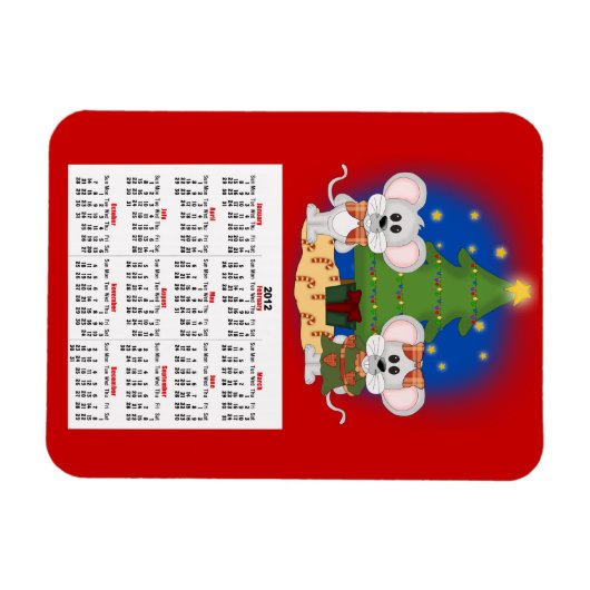 Niedliche Weihnachtsmäuse mit anpassbarem Text Magnet (Horizontal)