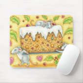 Niedliche Weihnachtsmäuse mit einem Kuchen-Nachtis Mousepad (Mit Mouse)