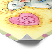 Niedliche Weihnachtsmäuse mit einem Kuchen-Nachtis Poster (Ecke)