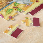 Niedliche Weihnachtsmäuse mit Obstkuchen Puzzle (Seite)