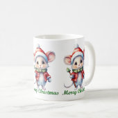 Niedliche Weihnachtsmäuse-Tasse Kaffeetasse (VorderseiteRechts)