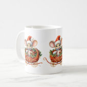 Niedliche Weihnachtsmäuse-Tasse Kaffeetasse (Vorderseite Links)
