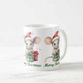 Niedliche Weihnachtsmäuse-Tasse Kaffeetasse (VorderseiteRechts)
