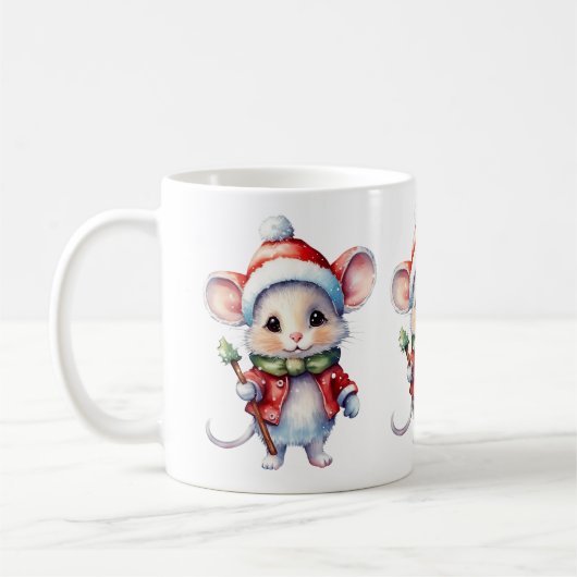 Niedliche Weihnachtsmäuse-Tasse Kaffeetasse (Links)