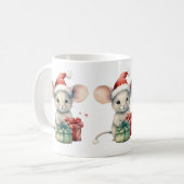 Niedliche Weihnachtsmäuse-Tasse Kaffeetasse (Vorderseite Links)