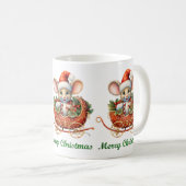 Niedliche Weihnachtsmäuse-Tasse Kaffeetasse (VorderseiteRechts)