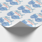 Niedliche Weihnachtsmilben mit Schneeflocken, denk Geschenkpapier (Ecke)