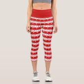 Niedliche Weihnachtsmilben, Strumpf und Schneefloc Capri Leggings (Vorderseite)