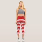 Niedliche Weihnachtsmilben, Strumpf und Schneefloc Capri Leggings (Vorderseite)