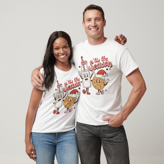 Niedliche Weihnachtsmilch und Cookie T-Shirt (Unisex)