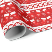 Niedliche Weihnachtsmitten & Strumpf Muster Geschenkpapier (Rolleneckpunkt)